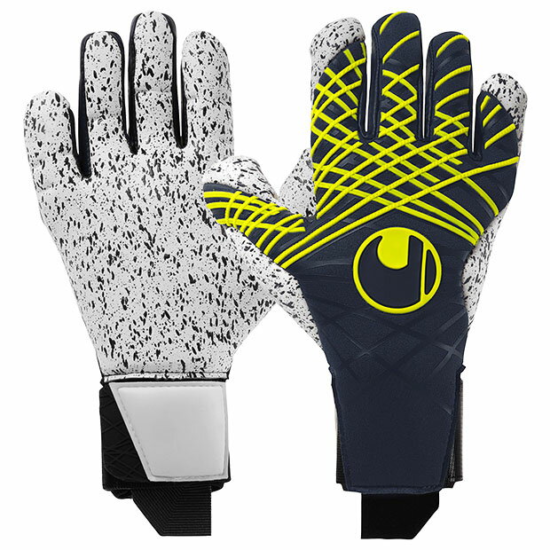 【12/4 20時よりポイント10倍】プレディクション スーパーグリップ+ ハーフネガティブ ネイビー×フローイエロー 【Uhlsport|ウールシュポルト】サ...