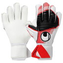 【ポイント10倍】アブソルートグリップ ホワイト×レッド 【Uhlsport|ウールシュポルト】サッカーフットサルゴールキーパーグローブ1011351-01