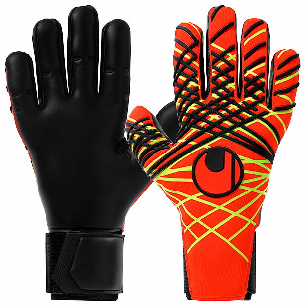 【12/4 20時よりポイント10倍】ファイアエディション アブソルートグリップ ハーフネガティブ フィット フローレッド×フローイエロー 【Uhlsport|...