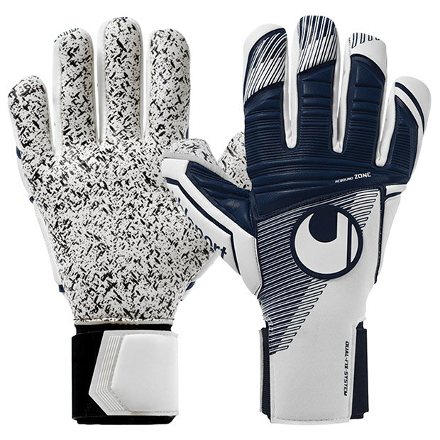 【12/4 20時よりポイント10倍】スーパーグリップ+ ハーフネガティブ ホワイト×ネイビー 【Uhlsport|ウールシュポルト】サッカーフットサルゴールキ...