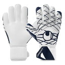 【ポイント10倍】スーパーソフト ハーフネガティブ ホワイト×ネイビー 【Uhlsport|ウールシュポルト】サッカーフットサルゴールキーパーグローブ10113...