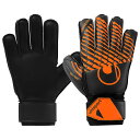 【ポイント10倍】ソフトレジスト フレックスフレーム ブラック×フローオレンジ 【Uhlsport|ウールシュポルト】サッカーフットサルゴールキーパーグローブ1011389-01