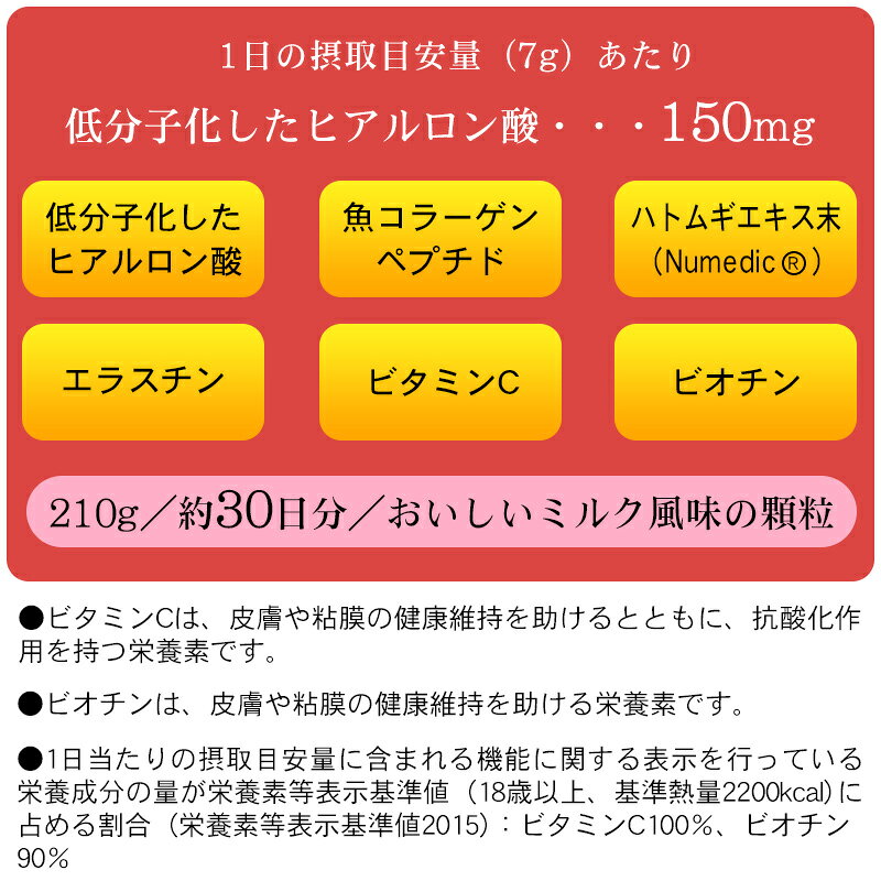 健食沖縄のヒアルロン酸＆コラーゲン＋還元型Q10　袋タイプ 210g （ファイン）｜アングル3