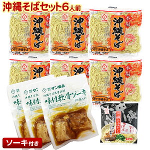 【送料無料】ソーキそばセット6人前 （麺・そばだし・軟骨ソーキ肉）　│沖縄そば サン食品 沖縄土産 沖縄お土産│【楽ギフ_包装】【楽ギフ_のし】