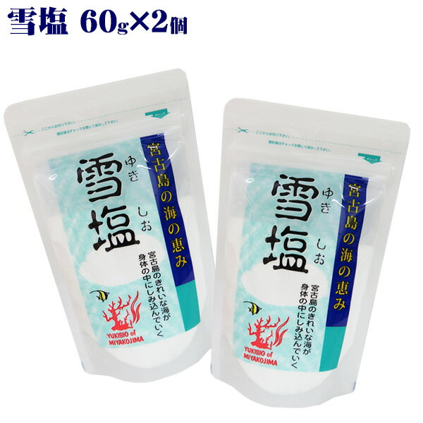 雪塩 60g 2個 【送料無料メール便】 /沖縄の塩 宮古島の塩 1000円ポッキリ