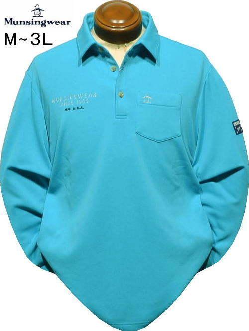 マンシングウェア 長袖ポロシャツ メンズ MG4FLS31M ヒートナビ 蓄熱保温 吸汗 長袖シャツ 秋冬 M/L