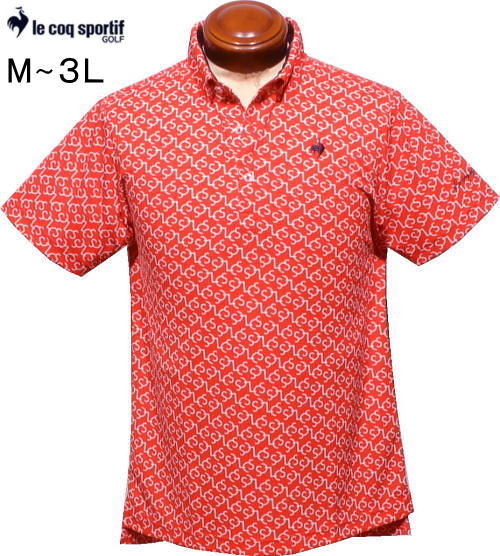 ルコックゴルフ メンズ 半袖ポロシャツ QGMXJA53 M/L/LL/3L