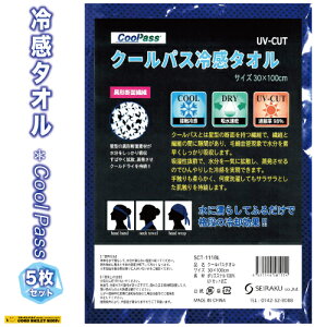 クール 冷感 タオル クールパス クールパス冷感タオル 5枚セット 暑さ対策 熱中症 予防 アウトドア ゴルフ 作業 夏 ひんやり