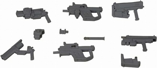 リボルバータイプはシリンダー部分の回転に加え銃身が展開可能ですので、装填の様子を楽しむ事が出来ます。小型マシンガンタイプはマガジン部分の着脱が可能、自動拳銃タイプは銃身のブローバックが再現出来ます。また、それぞれに専用ホルスターが付属、様々な箇所に設置が出来ます。