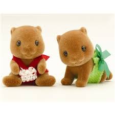 【新品】【シルバニアファミリー】ビーバーファミリー　双子の赤ちゃん UK版-Beaver Family Twin Babies Figures-【並行輸入品】のサムネイル