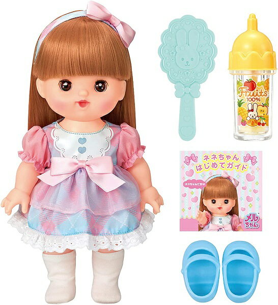 お人形セット おめめぱちくりロングヘアネネちゃん【新品】 パイロットインキ メルちゃん (着せ替え人形 知育玩具) 【宅配便のみ】