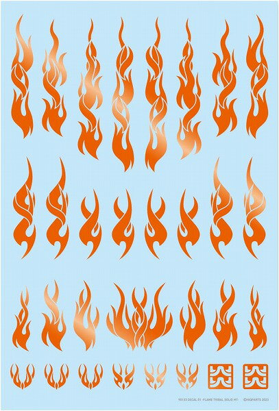 【メール便発送可】ハイキューパーツ ファイアトライバルデカール ソリッド メタリックオレンジ 1枚入 ..