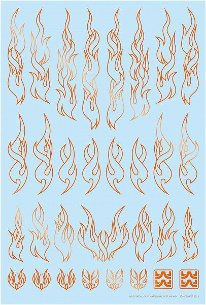 【メール便発送可】ハイキューパーツ ファイアトライバルデカール アウトライン メタリックオレンジ 1枚入 プラモデル用デカール FTOL-MTORA【新品】 HiQparts プラモデル 改造