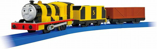 きかんしゃトーマスの大人気キャラクター「ジェームス」のプラレールが3両編成で登場! 黄色と黒の縞の蜂のように、塗り替えられてしまったジェームスだよ。 ■3両編成でそれぞれ連結、切り離しが可能 ■1スピード・スイッチOFFで手転がし遊びが可能 ※レールは付属しません。 【セット内容】ジェームス（動力車）(1),炭水車(1),貨車(1),【宅配便のみ】n20261001w