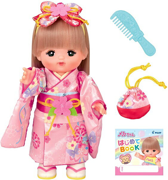 お人形セット おかっぱヘアメルちゃん ふりそでセット【新品】 パイロットインキ メルちゃん (着せ替え人形・知育玩具) 【宅配便のみ】