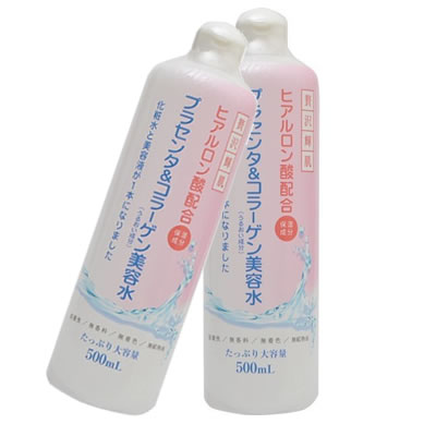 Rakuten - 【メール便不可】贅沢輝肌　プラセンタコラーゲン美容水　500ml　2本セット