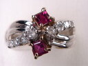 0.40ct PT プラチナ&18金ルビーリング★D0.27ct★オリジナルデザイン(4)