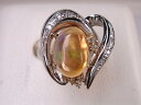 3.00ct プラチナ・18金メキシコオパールング★ダイヤ0.14ct