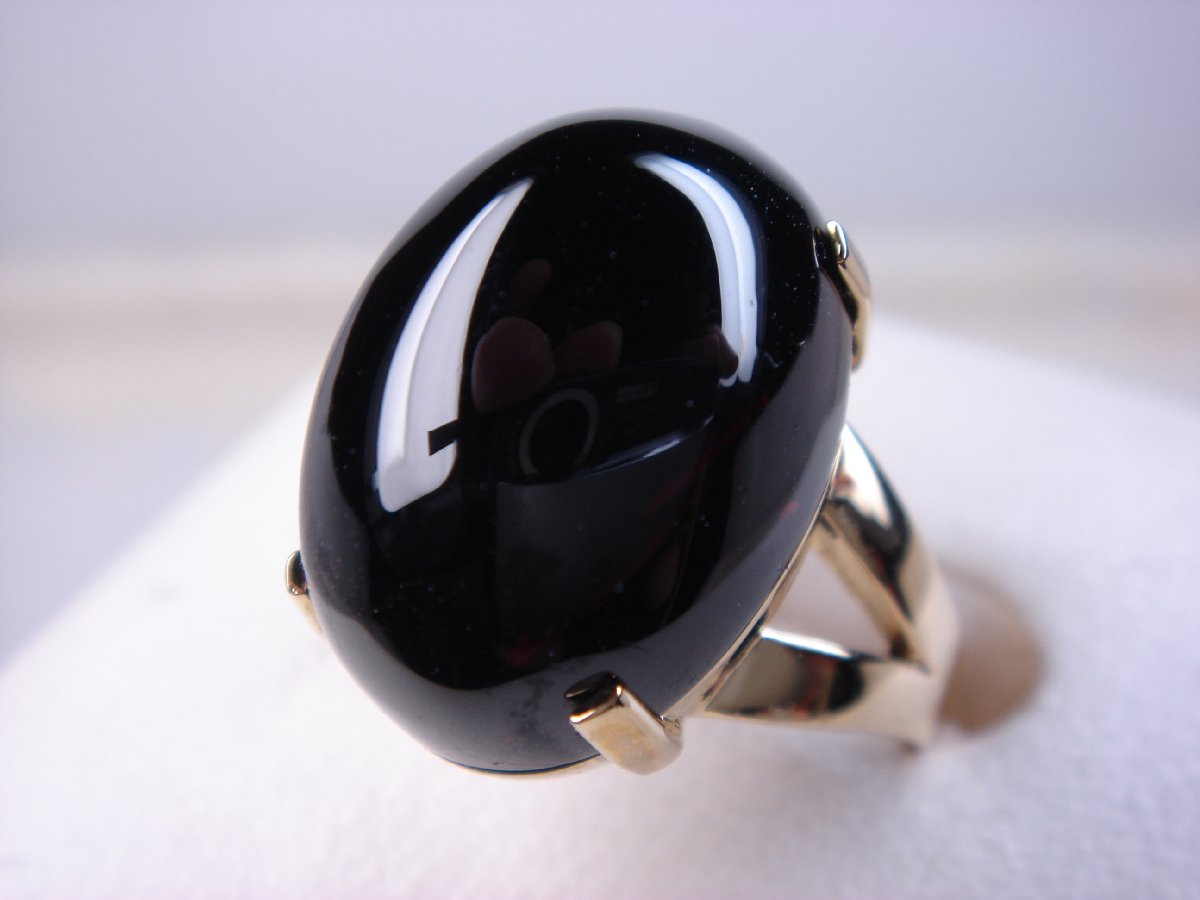 30.5ct 18金大粒カボションガーネットリング