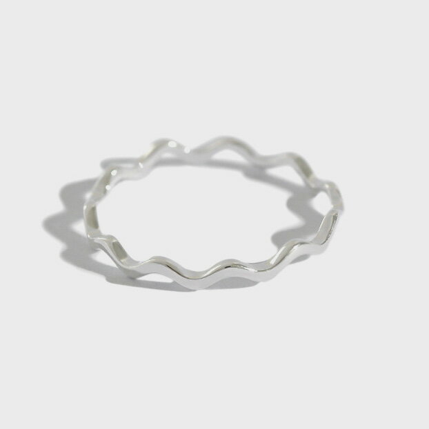 R012 リング ウェーブ スリム 指輪 silver925 シルバー ニュアンス フリーサイズ シ