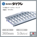 ダイクレ U字溝グレーチング 溝幅360用 並目(ザラ) 歩道用 スチール製 R5PU19-36