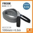 FREAK ベルトスリングE型 使用荷重3150kg 幅100mm 長さ4.5m 両端アイ ナイロンスリング 吊具 揚重 玉掛 クレーン