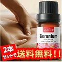 【2本セット】ゼラニウム精油、アロマ トリートメント オイル、ボディマッサージ、フェイスケア、ヘアケア、デイリーアロマ、マッサージ アロマ オイル、無添加無香料...