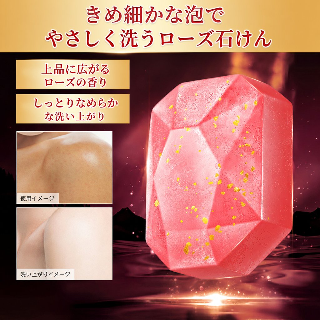 オーガニックフレグランスインティメイトソープ、ローズエキス&金箔贅沢配合、デリケート ゾーン 洗浄、デリケート ゾーン 黒ずみ ソープ、 vio 香水ソープ、フェミニンソープ、フェム ケア ソープ、桃 尻 石鹸 100g