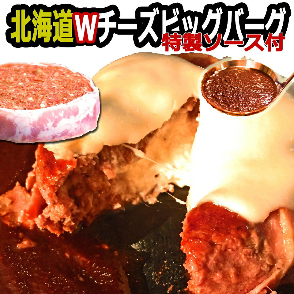 Wチーズハンバーグ　北海道モッツァレラ　200g×5個送料無料