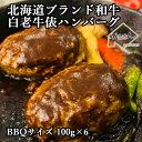 白老和牛 BBQ用俵ハンバーグ 送料無料 100g×6個 ふるさと納税でも大好評 北海道 屈指の ブランド 和牛『白老牛』洞爺湖 サミット 絶賛の 白老牛 甘み...