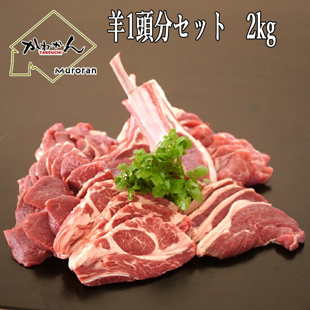 羊肉 福袋 ジンギスカン 羊1頭分セット ラム肉 2kg 送料無料 BBQ 用 お取り寄せグルメ 骨付き・内臓肉 ..