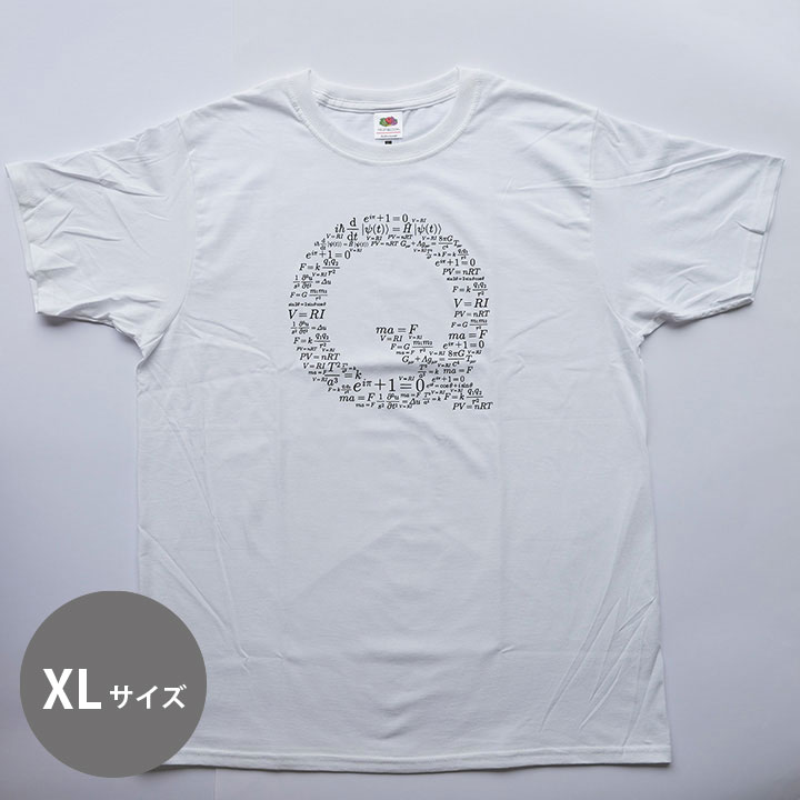 QuizKnock(クイズノック) Tシャツ 数式 白 XLサイズ【1枚でしたらメール便OK！】