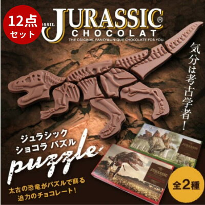 【12点セット】ジュラシックショコラ 恐竜ジグソーパズルチョコレート(ティラノ・ステゴ)恐竜チョコ お菓子 ユニーク恐竜 お菓子 ジグソーパズル ショコラ ユニーク ティラノ ジュラシック ギフト 贈り物 プレゼント バレンタイン