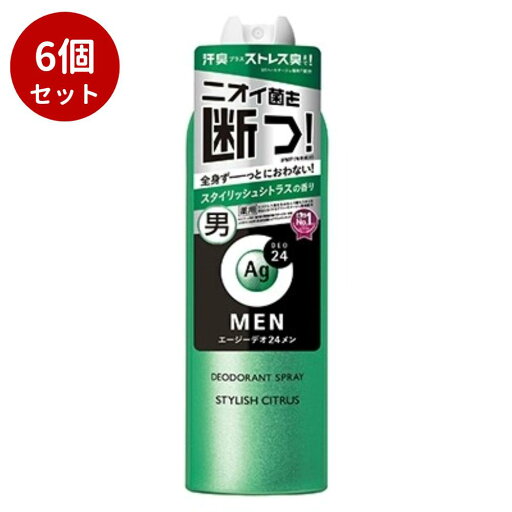 【6個セット】エージーデオ24メン メンズデオドラントスプレー N スタイリッシュシトラス LLファイントゥディ 制汗剤 デオドラント 父の日 ギフト 合格祝い 新生活 【6個セット】エージーデオ24メン メンズデオドラントスプレー N スタイリッシュシトラス LLファイントゥディ 制汗剤 デオドラント 父の日 ギフト 合格祝い 新生活