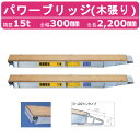 日軽金アクト パワーブリッジ 15t 2本セット アングル式 NP15-22 木張り 建機 重機 農機 アルミブリッジ アルミ板 道板 ラダーレール 歩み板 日軽 ユンボ 油圧ショベル バックホー ダンプ 積込 最大積載15t 15トン 全長2200mm 2.2m 全幅300mm 鉄クロ ゴムクロ 乗用タイヤ