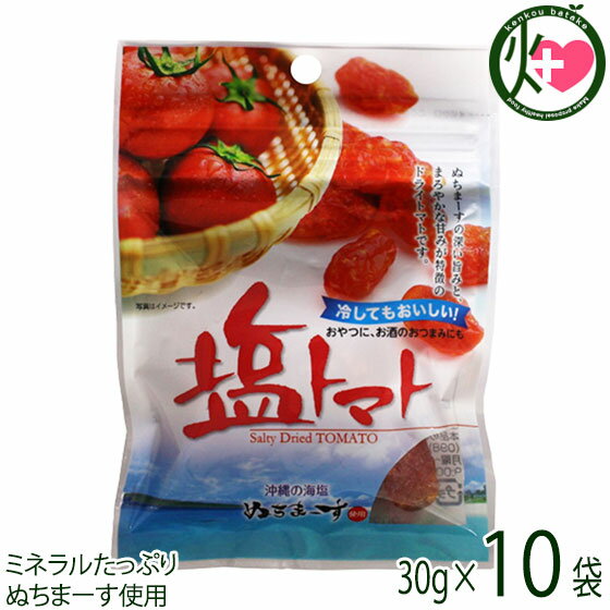 塩トマト 30g×10P 沖縄美健販売 ドライトマト ミネラル補給 リコピン 沖縄土産 沖縄 人気