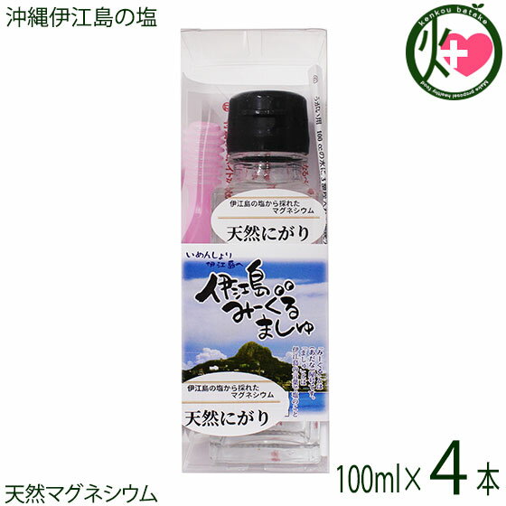 楽天けんこう畑みーぐる工房 沖縄伊江島の塩 天然にがり 100ml×4本 天然マグネシウム 原液