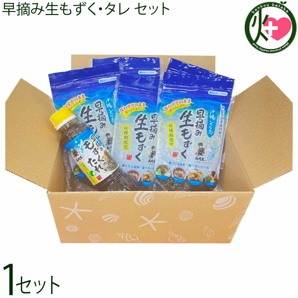 伊是名漁協 早摘み生もずく250g×5P もずくのタレ 280ml×1本セット