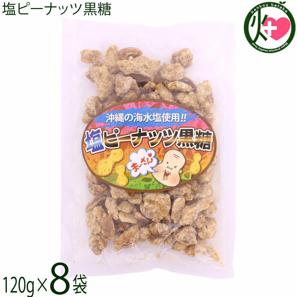 平良商店 塩ピーナッツ黒糖 120g×8袋 沖縄