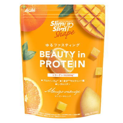 スリムUPスリムシェイプ　BEAUTY in PROTEIN マンゴーオレンジ　300g(10〜20回分)3980円(税込)以上で送料無料