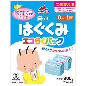 2箱ご購入で送料無料(一部地域除く)　森永はぐくみ エコらくパック つめかえ用 400g×2袋