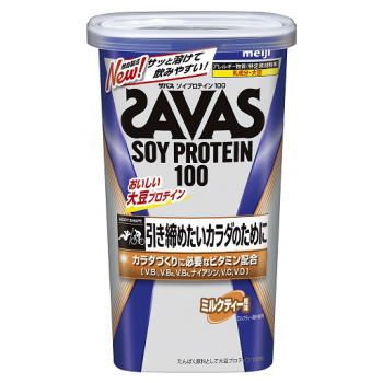 送料無料 明治 ザバス(SAVAS) ソイプロテイン100 ミルクティー風味 224g
