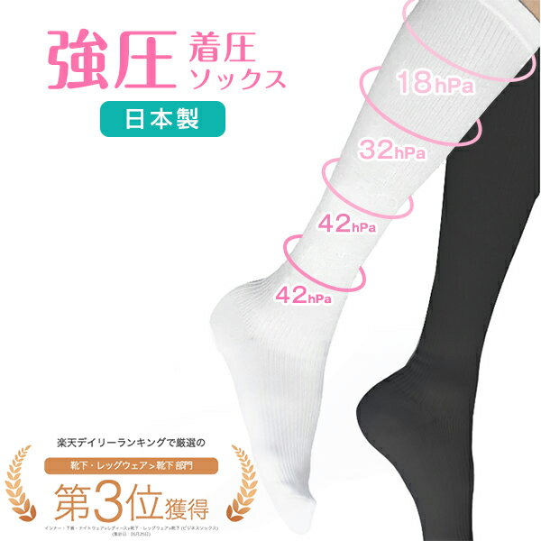 【従来品】着圧ソックス 着圧ストッキング（強圧） 日本製 綿混 スリムビューティー しっかり強圧 強力 引き締め 美脚 浮腫み 綿混合タイプ むくみ レディース ハイソックス 膝下 膝丈 靴下 段階着圧 圧着 下肢静脈 着圧 強め【メール便送料無料】のサムネイル
