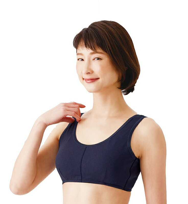 綿100％スムース編ソフトカップ付ブラ