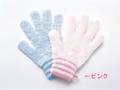 オカモト 浴用手袋やさしい手 ピンク
