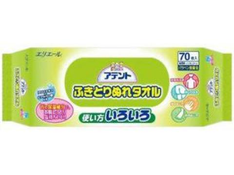 アテント　ふきとりぬれタオル　70枚