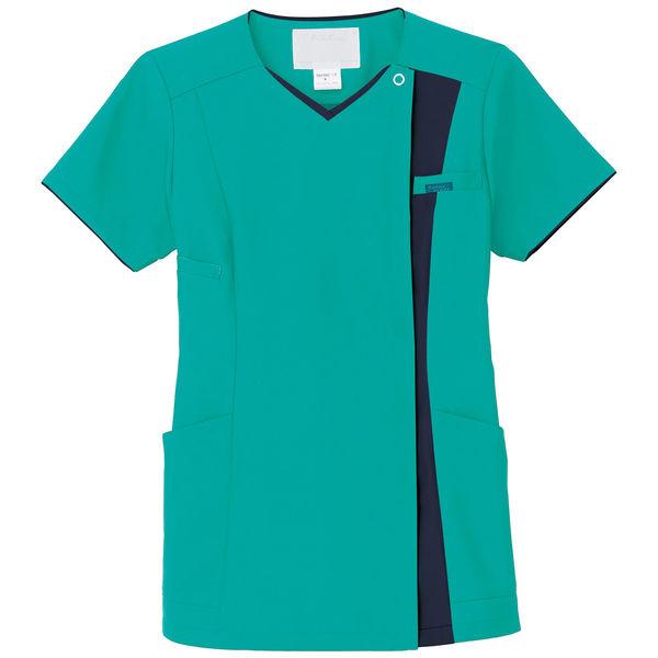 レディスジップスクラブ　7023SC−4エムグリーン×ダークネイビー　M