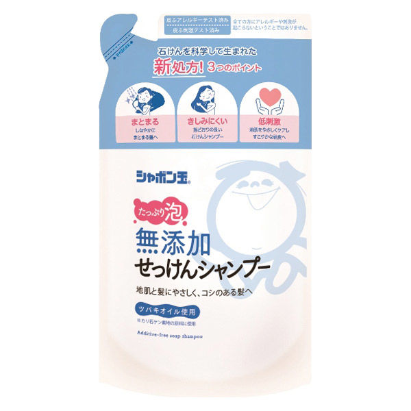 無添加せっけんシャンプー泡タイプ　つめかえ　420mL　きしみにくい　敏感肌　乾燥肌