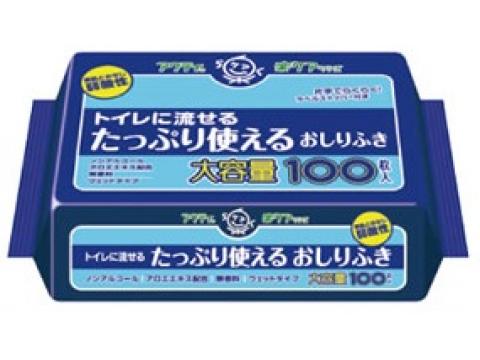 アクティ　トイレに流せるたっぷり使えるおしりふき　100枚