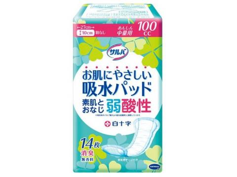 サルバお肌にやさしい吸水パッド　あんしん少・中量用　100cc　14枚